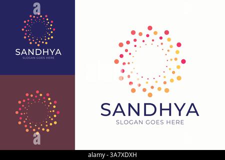 Modern Gradient Dot Circle Logo for Creative Branding Business Technology Digital Innovation Stock Vector