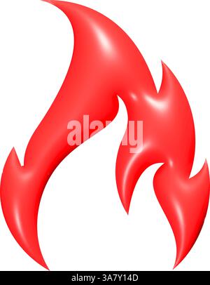 3d Fire Flame Icon Isolated on White Stock Vector Image & Art - Alamy