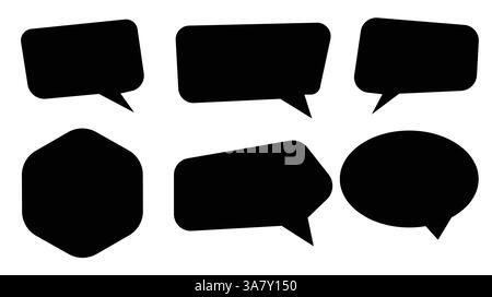 Black speech bubble icons set on white background Stock Vector