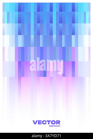 Pixel Gradient Background with Vertical Blocks Stock Vector