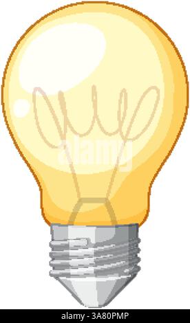 A detailed vector illustration of a glowing light bulb, showcasing clean lines and vibrant colors, perfect for creative projects Stock Vector