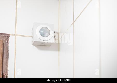 surveillance camera in a cafe in the toilet room Stock Photo