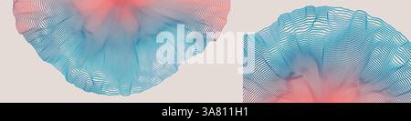 Abstract background with dynamic particles. Circular grid pattern. 3d vector illustration for business, science or technology. Stock Vector