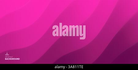 Abstract wavy background in magenta. Illustration for cover, card, postcard, interior design, decor or print. Stock Vector