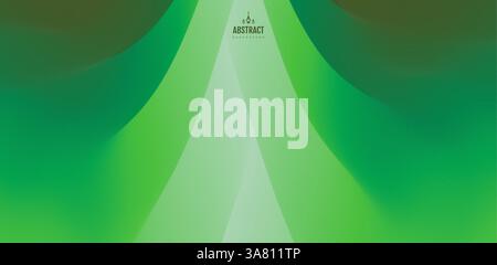 Smooth bands of ribbons diverge in different directions from one place, they create a gradient transition of colours. Abstract background with dynamic Stock Vector