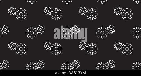 Gear patterns on black background create a modern abstract design for various applications Stock Vector