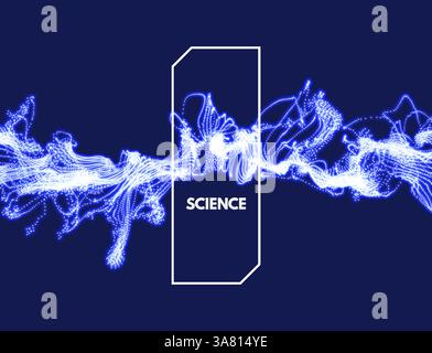 Flowing energy particles. 3d futuristic technology style. Abstract background. Vector illustration. Stock Vector