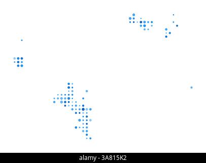 Seychelles Dot Map. Island Digital Style Shape. Seychelles vector image. Island shape blue circular dots. Amazing vector illustration. Stock Vector
