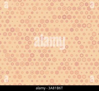 Tileable geometric pattern. Multicolored geometric elements of varied size. Rounded stacked hexagons mosaic cells. Hexagon geometric shapes. Stock Vector