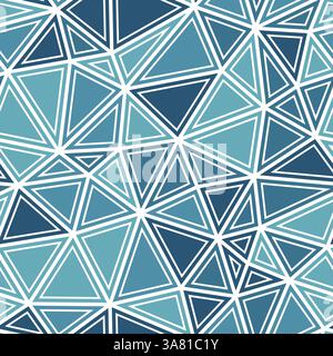 Triangles background design. Medium triangles size. Solid shapes in frames. Monotone style. Repeatable pattern. Stylish vector tiles. Stock Vector