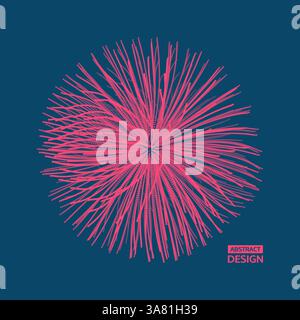 Abstract sphere. Array with dynamic particles. Modern science and technology element. Vector illustration. Stock Vector