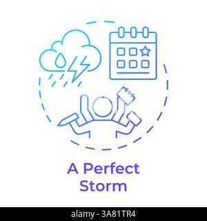 Perfect storm blue gradient concept icon Stock Vector