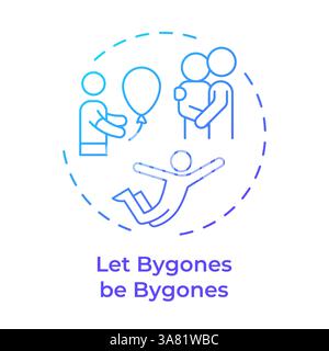 Let bygones be bygones blue gradient concept icon Stock Vector