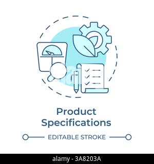 Product specifications soft blue concept icon Stock Vector