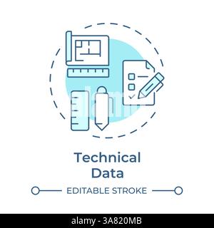 Technical data soft blue concept icon Stock Vector