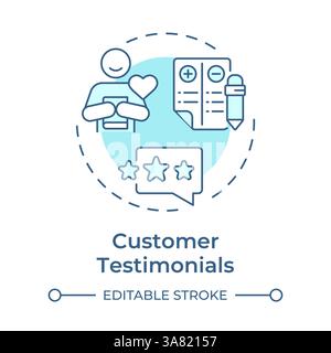 Customer testimonials soft blue concept icon Stock Vector