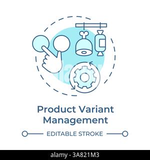 Product variant management soft blue concept icon Stock Vector