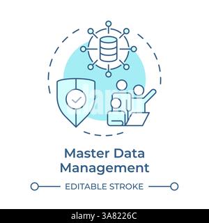 Master data management soft blue concept icon Stock Vector