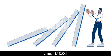Economic troubles 2D illustration concept Stock Vector