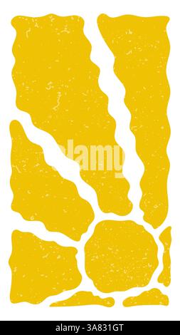 Vibrant yellow color sun wavy rays groovy retro banners Stock Vector