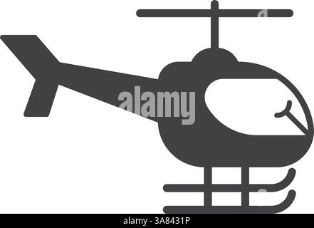 Helicopter icon in flat style. Chopper vector illustration on isolated background. Transport sign business concept. Stock Vector