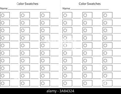 Color swatches icon in flat style. Empty colour palette vector illustration on isolated background. Swatch template sign business concept. Stock Vector