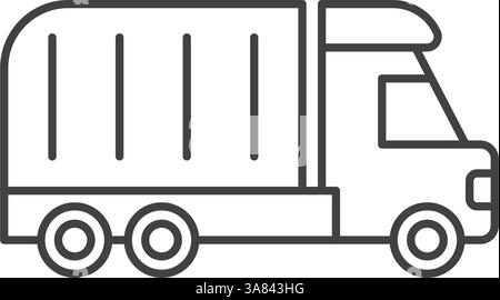 Truck icon in line stroke flat style. Freight vector illustration on isolated background. Delivery sign business concept. Stock Vector