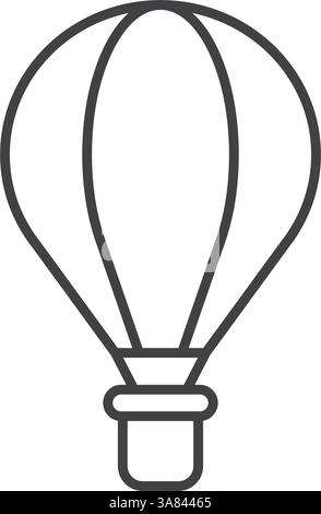 Hot air balloon icon in line stroke flat style. Aerostat vector illustration on isolated background. Transport sign business concept. Stock Vector