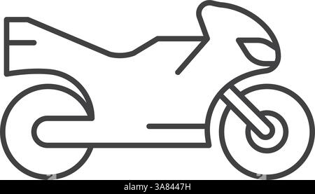 Motorbike icon in line stroke flat style. Motorcycle vector illustration on isolated background. Transport sign business concept. Stock Vector