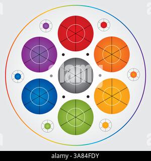 Rose Window Illustration, Multicolored Vector on Light Background, Vector Stock Vector
