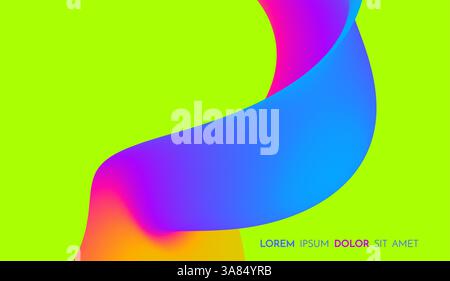 3D abstract wavy background with modern gradient colors. Motion sound wave. Vector illustration for banner, flyer, brochure, booklet, presentation or Stock Vector