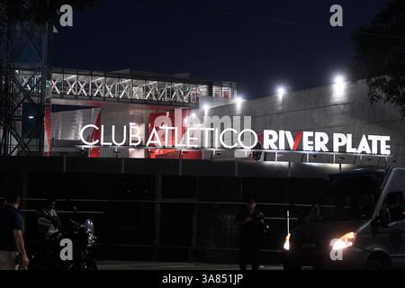 ARGENTINA, Buenos Aires - 25 MARCH 2025 : A general view of the stadium from outside during the FIFA 2026 World Cup Qualification CONMEBOL match betwe Stock Photo