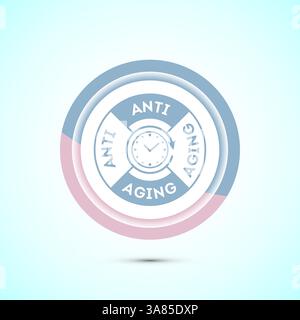 Anti aging icon design illustration. Icon for logo, mobile app, website, sign, symbol. Button design Stock Vector