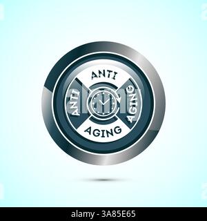 Anti aging icon design illustration. Icon for logo, mobile app, website, sign, symbol. Button design Stock Vector