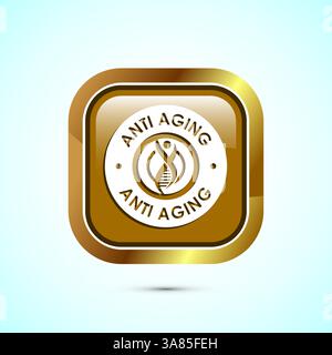 Anti aging icon design illustration. Icon for logo, mobile app, website, sign, symbol. Button design Stock Vector