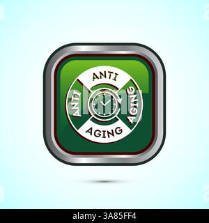 Anti aging icon design illustration. Icon for logo, mobile app, website, sign, symbol. Button design Stock Vector