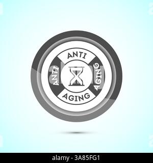 Anti aging icon design illustration. Icon for logo, mobile app, website, sign, symbol. Button design Stock Vector