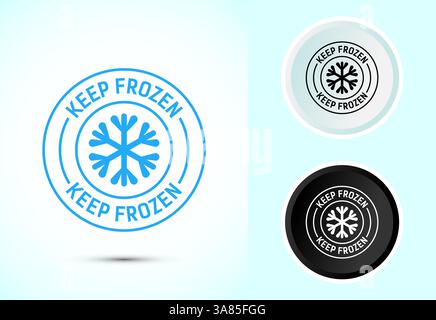 Keep frozen icon design illustration, Frozen product badge label sign, Color black and white Stock Vector