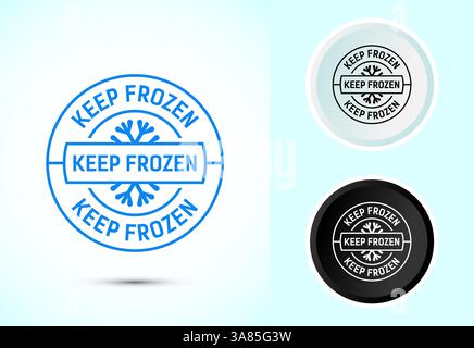 Keep frozen icon design illustration, Frozen product badge label sign, Color black and white Stock Vector