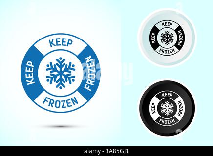 Keep frozen icon design illustration, Frozen product badge label sign, Color black and white Stock Vector