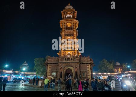 Old clock tower, Jodhpur, Rajasthan, India Stock Photo