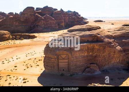 hegra-archaeological-site-at-alula-in-saudi-arabia-stock-photo-alamy