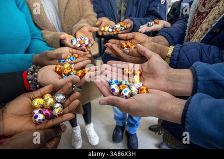 Easter eggs, Easter celebration at La Maison Bakhita, Paris, France Stock Photo