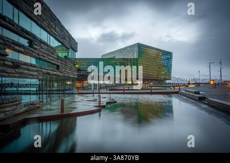View of the Harpa Concert Hall and Conference Centre, Reykjavik, Iceland Stock Photo