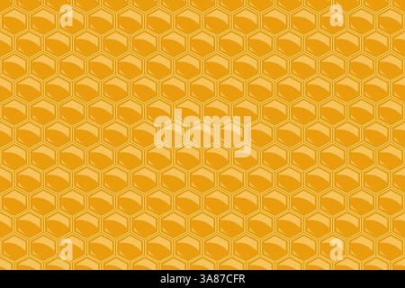 Seamless Pattern Honeycomb Background with hexagon grid cells. vector illustration Stock Vector