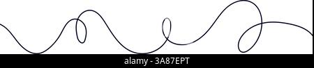 Seamless wavy line pattern with ripple strokes and abstract curves. Corrugated wave design for graphic borders and decorative elements. Flat vector il Stock Vector