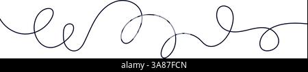 Swoosh, swash underline stroke set.Abstract wavy thin line. Squiggle elements. Vector isolated illustration Stock Vector