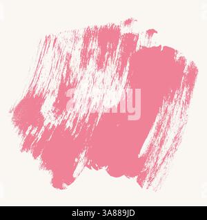 Pink Grunge Textured Brush Stroke Isolated on White Background. Grunge bold paint smear texture for presentations, cover, ad, website, poster, card Stock Vector