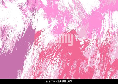 Pink and White Grunge Brush Stroke Design. Grainy modern paint smear texture for presentations, cover, ad, website, poster, card Stock Vector