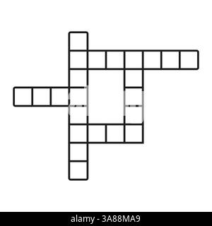 Crossword puzzle grid. Empty word squares. Simple black outline. Vector mind challenge. Stock Vector